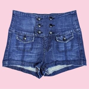 High waisted denim shorts